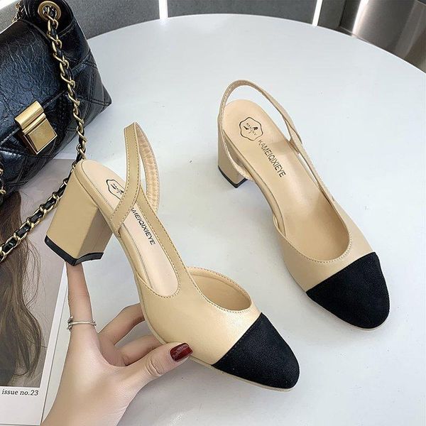 

summer women shoes dress mid heel square head fashion wedding party sandals casual, Black