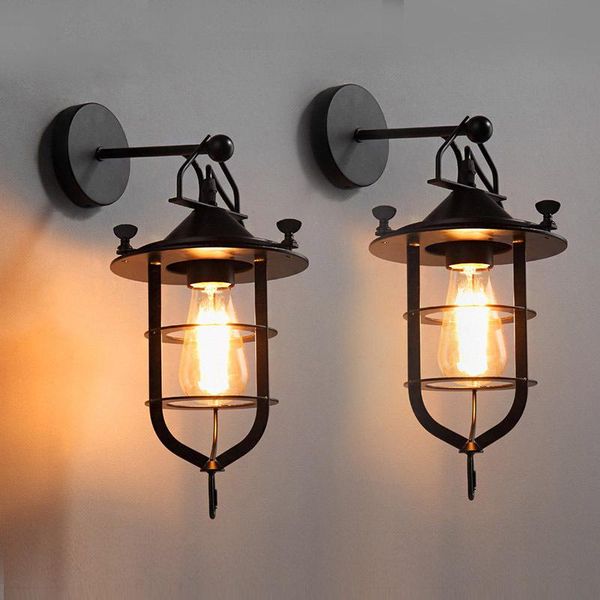 

vintage wall lamp indoor industrial light antique metal loft retro country iron sconce bar cafe home lighting e27 110v
