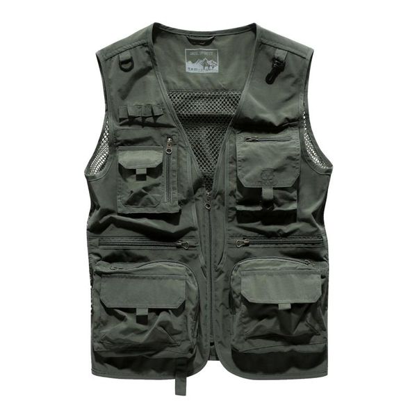 

men's jackets summer mesh sleeveless jacket men multi-pockets pography breathable vest outdoor fishing waistcoat male chaleco hombre we, Black;brown