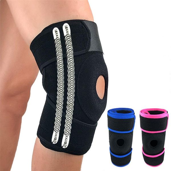 

elbow & knee pads chaoba 1pcs adjustable elastic support brace kneepad patella hole sports safety guard strap for running, Black;gray