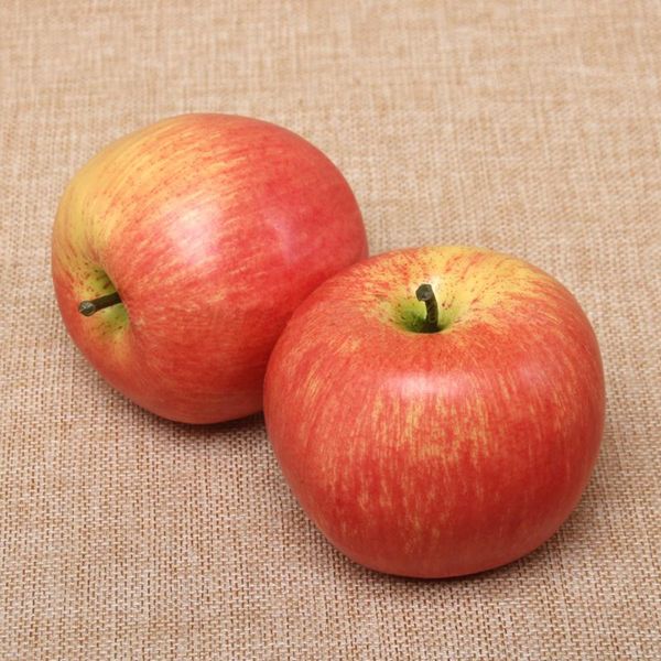 

party decoration 6pcs 8cm size artificial fruit plastic fake artifical red apple&artificial simulated apple