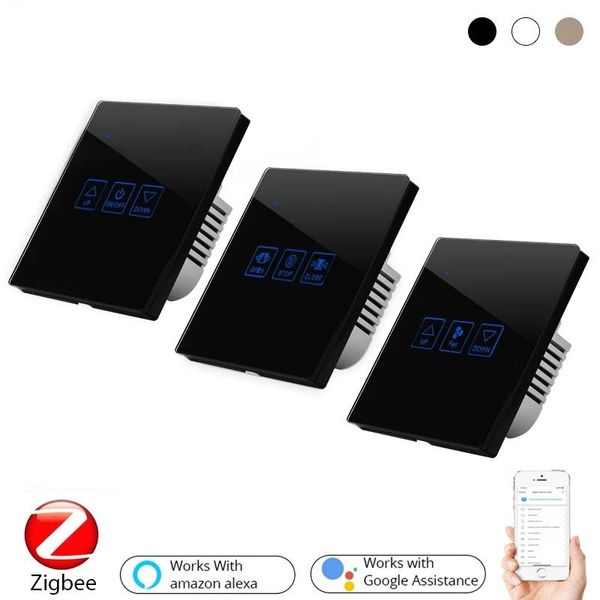 

smart home control zigbee3.0 wall touch switch eu/uk dimmer/fan/curtain tuya/smart life app work with alexa google drop