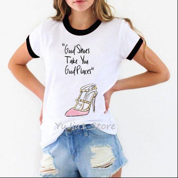 

good womens shoes take you places funny t shirts women hipster vogue tshirt femme kawaii tee shirt clothes, White