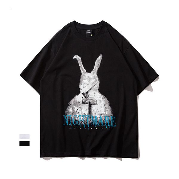 

high brand large short summer male and female coupl high street leisure oversized half sleeve t-shirt, White;black
