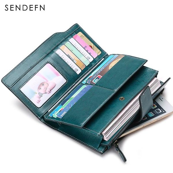 

wallets 2021 wallet split leather arrival clutch female long women zipper purse retro coin for iphone 7s, Red;black