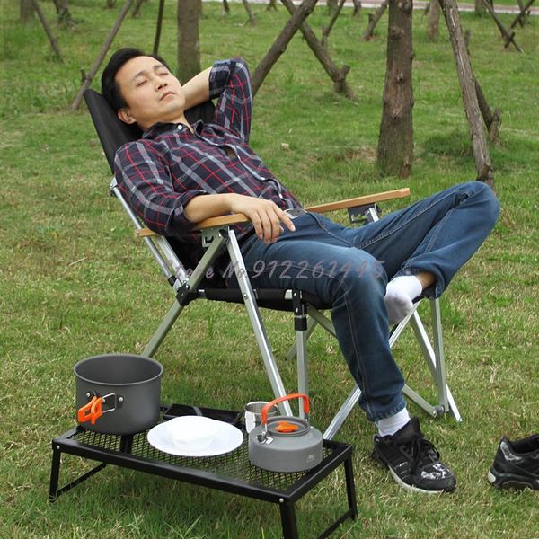 

camp furniture outdoor ultra-light folding deck chair camping beach fishing lunch break aluminum alloy