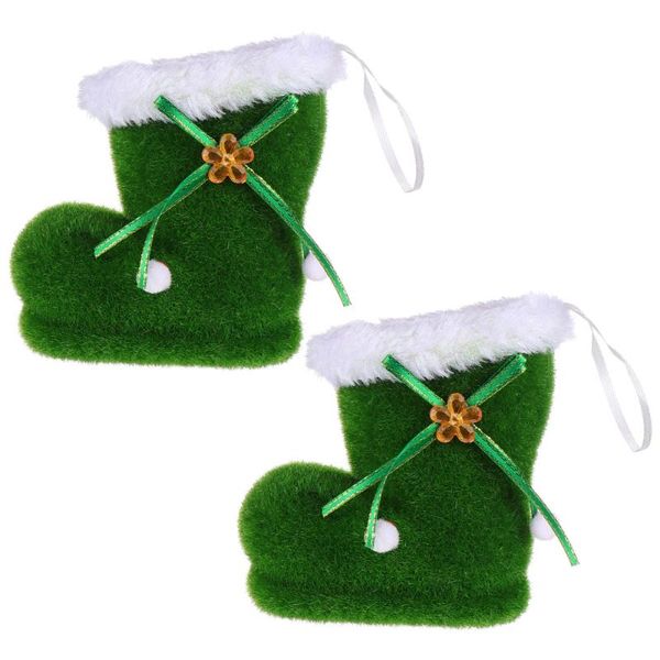 

2pcs interesting delicate exquisite funny xmas candy boots bag pouch for girls kids boys gift wrap