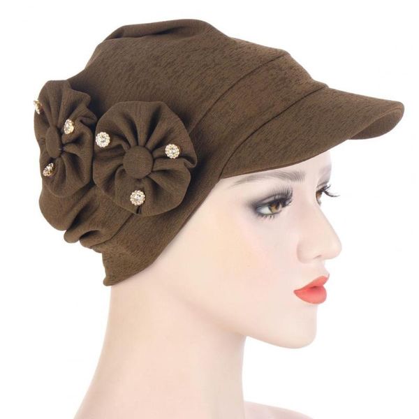 

wide brim hats trendy women fashion soft hat solid color flowers rhinestone peaked for daily life, Blue;gray