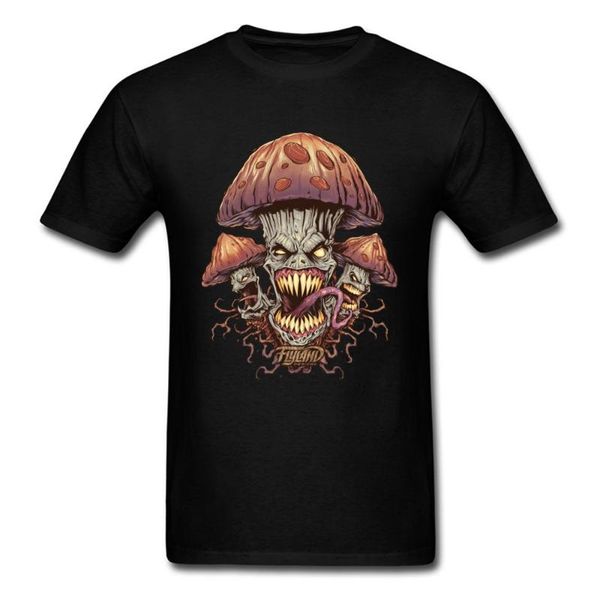 

men's t-shirts satan evil mushroom image t-shirt pure cotton slim fit fitness shirts funny t shirt fashionable summer casual, White;black