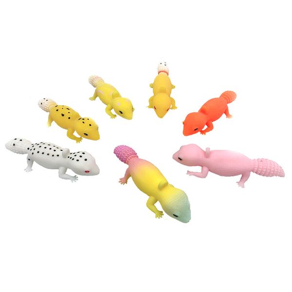 Leopard Gecko Spremere Stretch Toy Charm TPR Cartoon Squishy Lizard Antistress Giocattoli per bambini Colorati Divertenti Spremere Novità Gag Regali