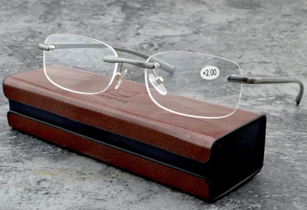 

sunglasses rimless silver business reading glasses al-mg alloy for men women blue light blocking 1+1.5 +2.0 +2.5 +3 +4, White;black