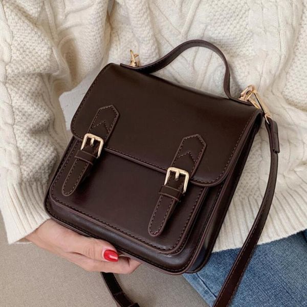 

evening bags elegant female solid color tote bag 2021 pu leather women's designer handbag vintage shoulder messenger