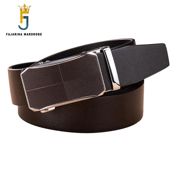 

men's pure solid cowhide leather formal casual style automatic quality cow genuine 3.5cm width belts for men n17fj972, Black;brown