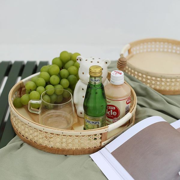 

storage baskets sweetgo rattan basket home table decoration for fruit/juice27cm/32cm food utensils french country style