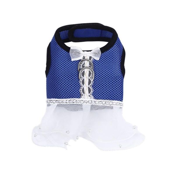 

dog apparel pet mesh fabric chest harness dress robe - size xl (dark blue)
