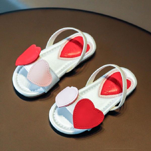 

summer beach sandals girl cute kids baby flat casual slippers size 21-30, Black;red