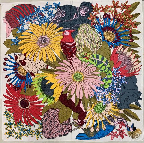 

hats, scarves & gloves sets lady's printed silk scarf multi-function with beach towel, Blue;gray