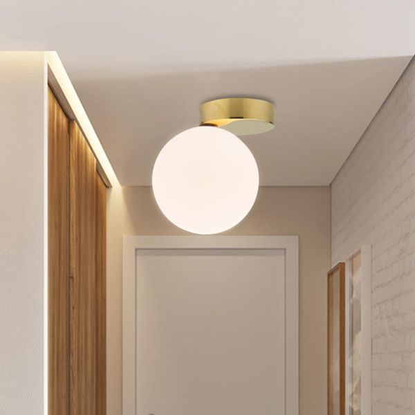 

wall lamp nordic glass ball led ceiling modern white globe round light fixtures mounted lighting corridor outdoor luminiare