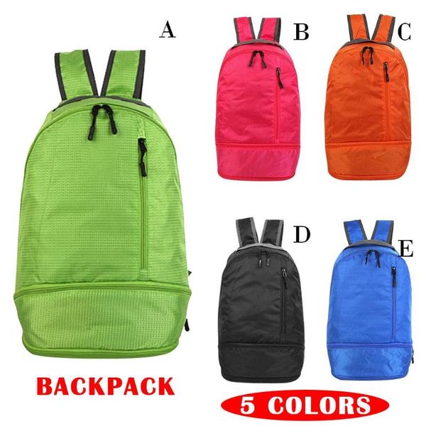 Bolsas dobráveis ​​de sacolas ao ar livre com espaço para sapatos de bola armazenamento à prova d'água à prova de areia esportes de fitness backpack