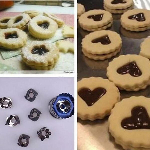 

12pcs/set stainless steel baking cookie biscuit diy mold star heart round flower shape cutter cake tools fruit cut egg mould