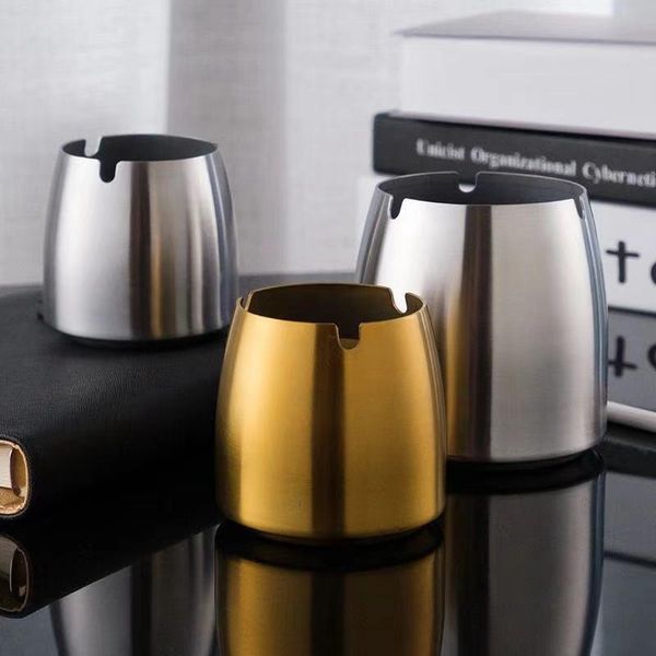 

interior decorations stainless steel ashtray with cover, large creative personality, home bedside bar, net cafe, anti- ash, anti-fall