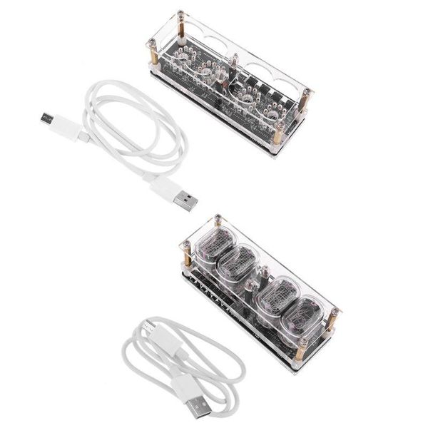 

in-12 glow tube clock 4-bit ds3231 in12 nixie steampunk decor gift with multicolor rgb led backlight timers