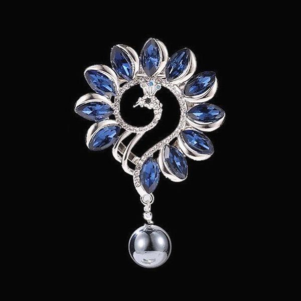 

pins, brooches peacock vintage animal brooch crystal for women fashion dress coat accessories pins party gifts, Gray