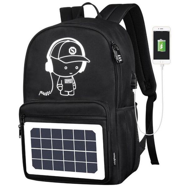 

backpack men backpacks solar cartoon anti-theft waterproof 14inches usb charging school bags 2021 for teenagers designer