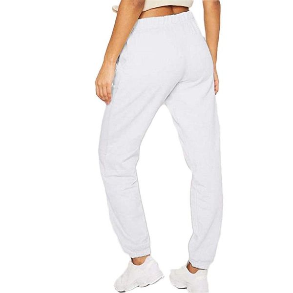 

women's pants & capris 2021 women casual solid color sport pants, elastic waist ankle cuff loose sweatpants with pocket cropped, Black;white
