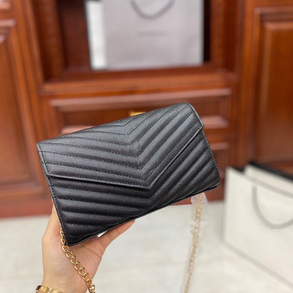 

luxury leather ladies handbags purses grid shoulder bags chain designer fashion all-match messenger bag wallets envelope