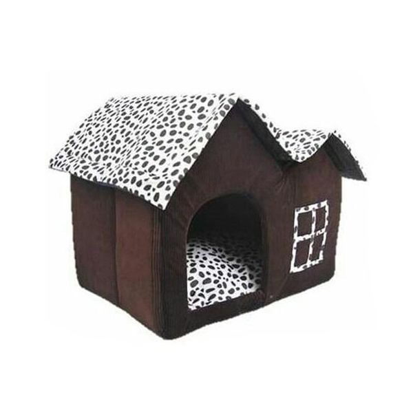 

fashion dot removable pet house small medium dog bed mat soft warm cute puppy cat kennel folding with cushion kennels & pens