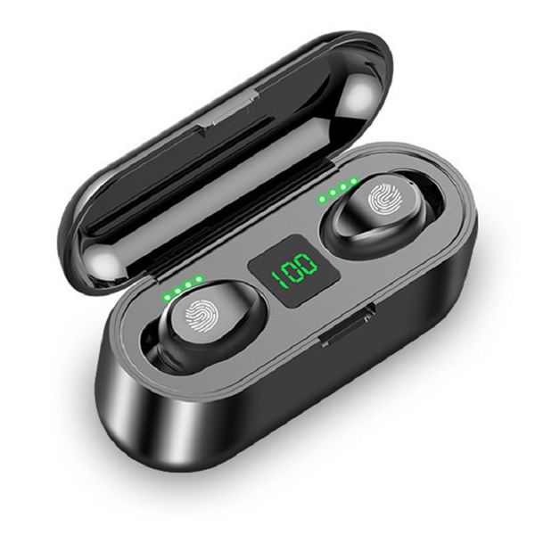 

f9 v5.1 double ear wireless earphone tws fingerprint touch headset hifi stereo in-ear earbuds headphones with mic for sport and gaming