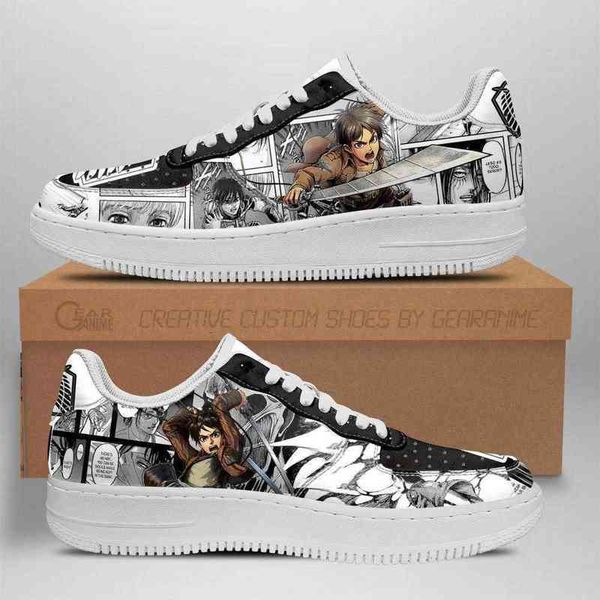 

diy anime fan sneakers attack on titan manga shoes gift idea men's lightweight running casual knit