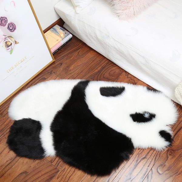 

carpets non-slip animal rug long fluff panda koala mat faux fur carpet living room bedroom sofa cushion artificial fluffy doormat