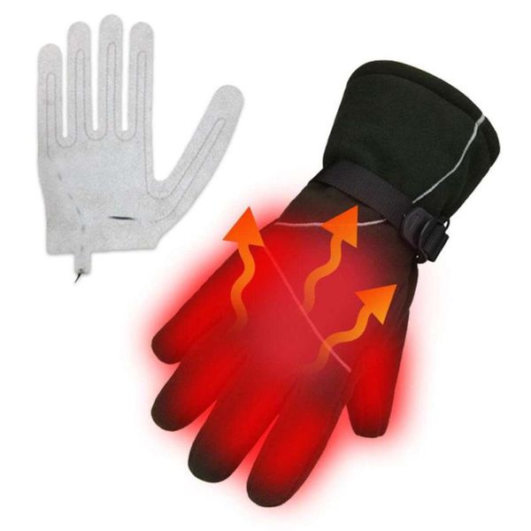 

1pc usb five-finger heated gloves winter warm heating pad electric film glove sheet cycling, Black