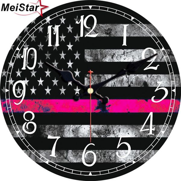 

wall clocks meistar patriotism american flag clock silent living study kitchen gallery art watches vintage large gift