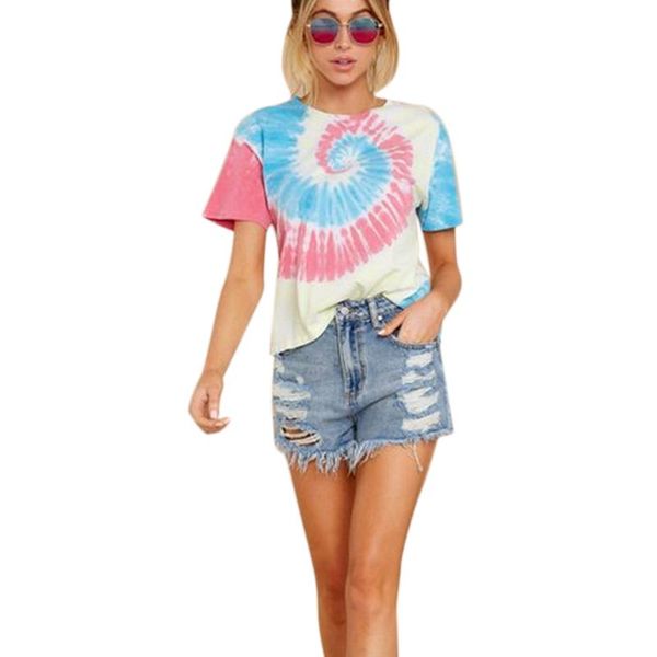 

women's t-shirt tie dye 3d printed short sleeve hip hop camouflage summer streetwear tees casual shirt s, White