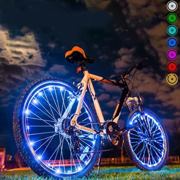 

bike lights 2m bicycle recharging spoke light cycling wheel signal colorful spokes