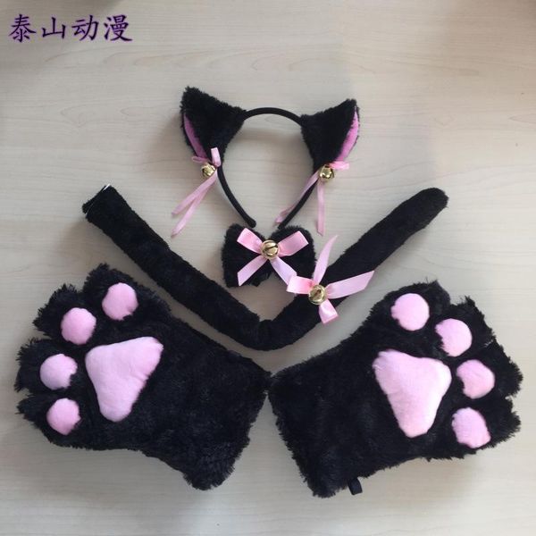 

party masks anime cosplay costume accessory hair wear headbands with cat ears neko fantasy set maid lolita plush glove tail ear