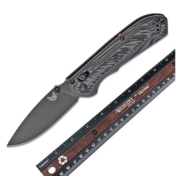 

benchmade bm 560 560bk-1 axis folding knife 3.6" black cerakoted cpm-m4 plain blade, black/gray g10 handles outdoor camping hunting ed