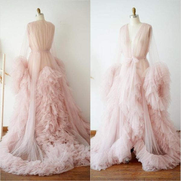 

casual dresses pink tulle maternity dress po shoot props pography gown kimono women plus size, Black;gray