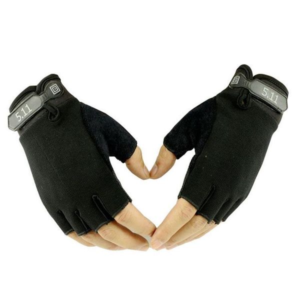 

cycling gloves half finger outdoor bicycle accessories wear-resistant gym tactical, Black