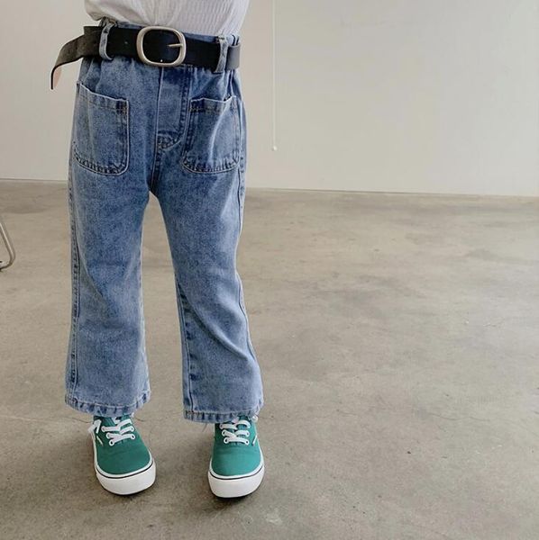 

jeans 2021 arrival girls boys denim long pants autumn fashion kids jean 2-8 years ws474, Blue
