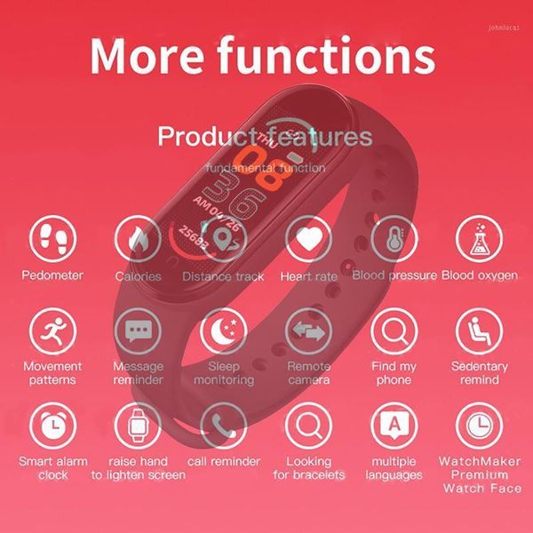 

smart wristbands m6 bracelet waterproof fitness tracker heart rate monitor pedometer sports watch fashion wristband1