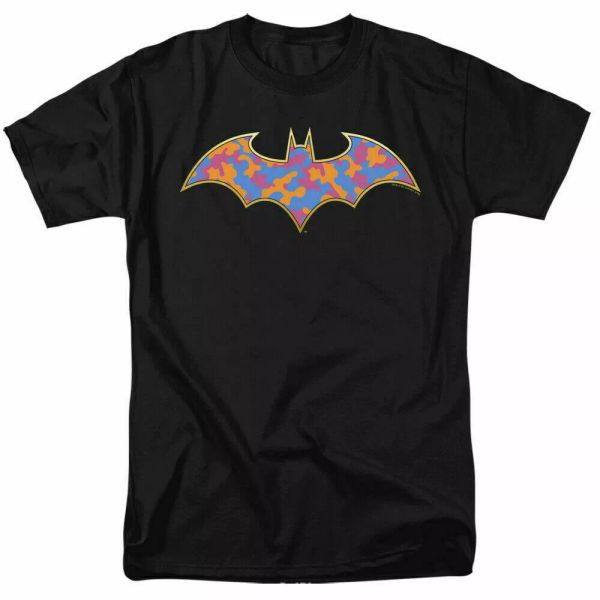 

Batman Gold Camo Bat Logo T Shirt Licensed Comic Book Tee Black, White;black