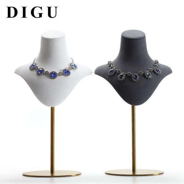 

jewelry pouches, bags metal pole portrait neck necklace display props window shelf stand can be pulled up, Pink;blue