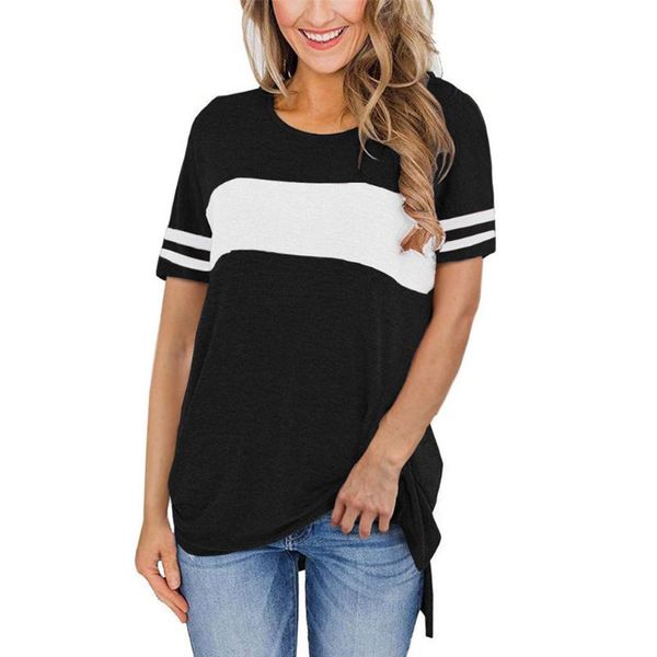 

women's t-shirt summer t-shirts european and american style solid color round neck short-sleeved plus size, White