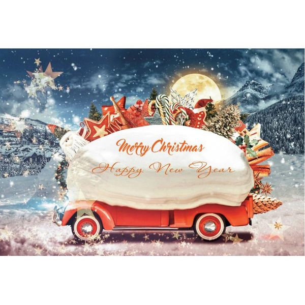 

party decoration merry christmas backdrop stars red car gifts pography background year xmas decor po booth studio props