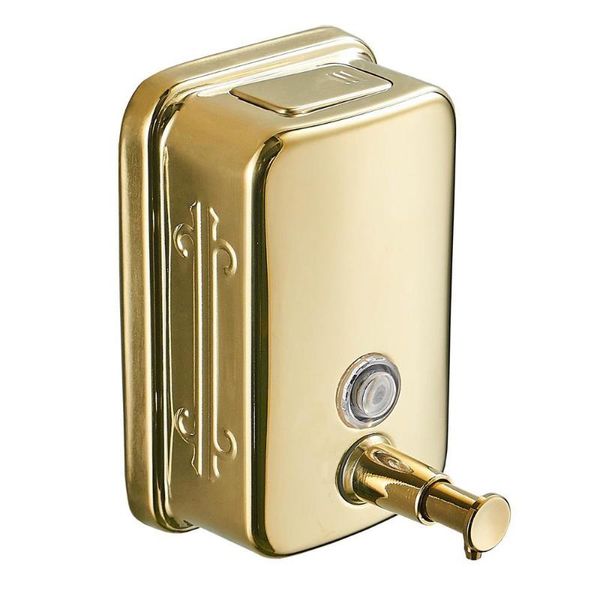 Dispensador de sabão líquido luxuy ouro parede montada casa de banho de banho caixa de xampu atacado e varejo 500/800 / 1000ml