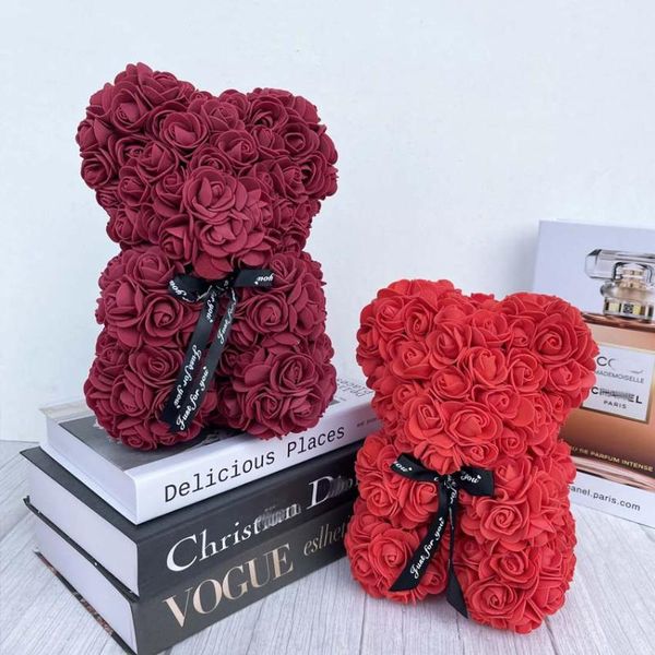 

decorative flowers & wreaths soap rose bear artificial roses teddy anniversary christmas valentine gift for girlfriend wedding decoration